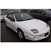 Image 2 : 1999 PONTIAC SUNFIRE GT, 2 DOOR CONVERTIBLE, WHITE, VIN # 4G2JB32T9XB203106