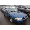 Image 2 : 2000 FORD MUSTANG, 2 DOOR COUPE, BLUE, VIN # 1FAFP4044YF254969