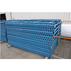 1 BLUE 42  X 8' PALLET RACK UPRIGHT WITH 4 -102  CROSS BARS