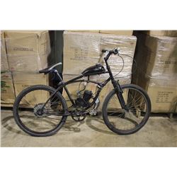 BLACK NO NAME FRONT SUSPENSION MOUNTAIN BIKE WITH ENGINE PARTS