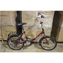 RED SCHWINN 6 SPEED FOLDING BIKE