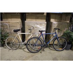 2 BIKES: BLUE CCM MOUNTAIN BIKE & WHITE NISHIKI MOUNTAIN BIKE