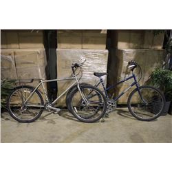 2 BIKES: BLUE VENTURE MOUNTAIN BIKE & SILVER MARIN MOUNTAIN BIKE
