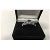 Image 2 : OVAL MYSTIC TOPAZ & BLUE FIRE OPAL RING STERLING SILVER