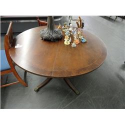 Inlaid Wood Table w/Brass Paw Feet