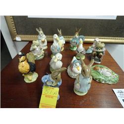 14 Beatrix Potter Figurines (Sally Henny Penny, Mr. Benjamin, Jeremy Fisher) - 14 Times the Money