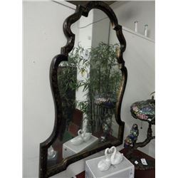 Wood Framed Stenciled Accent Mirror