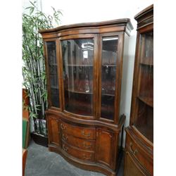 Mahogany Bow Front China Curio Cabinet