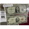 Image 1 : 1935-E Silver Certificate & 1953-C Red Seal $2.00 Bill