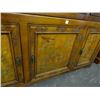 Image 3 : Carved Wood Hand Stenciled Oriental Accents China Hutch