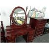 Image 1 : Mahogany Twin Bed (2) Nightstands, Vanity & Bench & Dresser Set