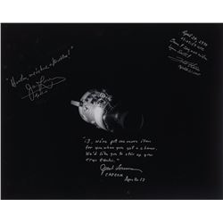 Lovell, Haise, and Lousma Oversized Signed Photograph