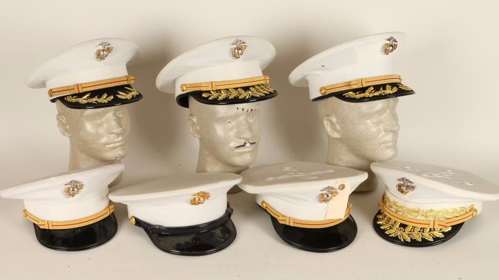 Lot of 7 USMC Dress Blue Covers Lot of 7 USMC Dress Blue Covers