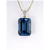 Image 3 : Fantastic London Blue Topaz & Diamond Pendant