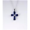Image 2 : Gorgeous Ladies Sapphire & Diamond Cross
