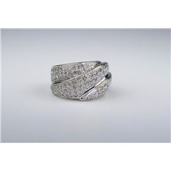 Stylishly Sculptured Wide Diamond Band