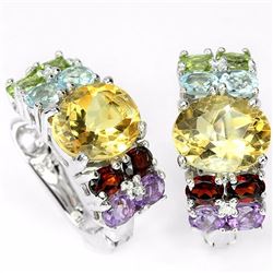 Natural Multi Gemstone Earrings