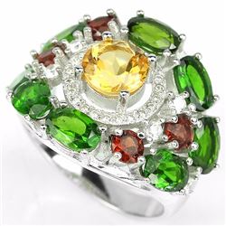 Natural Multi Gemstone Ring