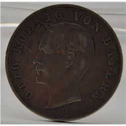 1907 "D" 2 Mark from Bavaria Germany