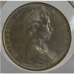 1966 Australian Silver 50 Cent Piece in Uncirculated Condition