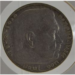 1937 3rd Reich 2 Mark Geramny in Almost Uncirculated Condition