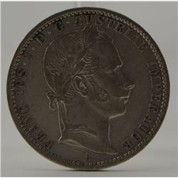 1859 Austrain 1/4 Florin in Extra Fine Condition