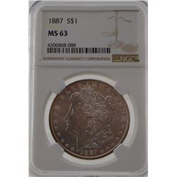 1887 NGC MS63  Morgan Silver Dollar