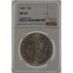 1887 NGC MS64 Morgan Silver Dollar