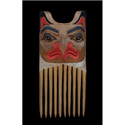 Tsimshian Eagle Comb Carved by Roger Gray 7" L. 3" W.  Good Condition