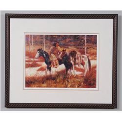 Original Painting on Canvas of a Horse - Unsigned 21"x 24 1/2" Framed  Good Condition