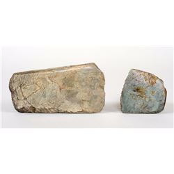 Two Northwest Coast Hardstone Adze 5" L. 2 5/8" W. and 2 1/2" L. 2" W.