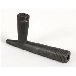 Cree Black Steatite Pipe ca. 1910 Purchased in 1933 by RCMP Officer Claude Usher for $2.50 as Loan t