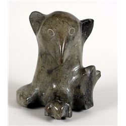 Inuit Steatite Bird Sculpture by Aggeak 9" H. 8" W.  Good Condition