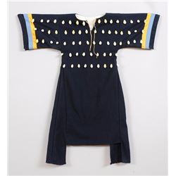 Plains Child's Wool Dress Decorated with Cowry Shells and Ribbon Work  Good Condition