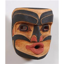 Tony Hunt Kwagiulth Wild Woman Mask 9" H. 7 3/8" W.  Good Condition