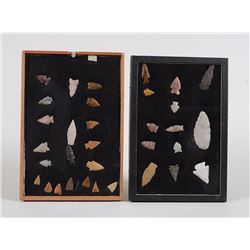 33 Stone Arrowheads and Bird Points 1" L. - 3 1/2" L.