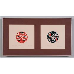 Two Robert Davidson Serigraphs "Raven with Broken Beak" 24/182 '77 and "Killer Whale" 24/127 '77  12