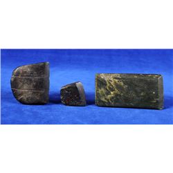 Three Jade and Hardstone Adze 1 1/2" L. - 4 1/4" L.