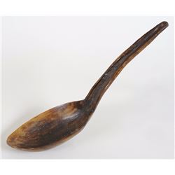 19TH C. Northwest Coast Mt. Sheep Horn Ladle 15 1/2" L. 4" W.  Good Condition