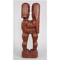 Alex Julian Carving of a Salish Kiss 24 1/2" H.  Good Condition