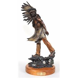 Tim Sullivan Bronze "Last Look At Sacred Ground" 1/18  24" H. 11" W. Base  Good Condition