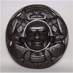 Stan Hunt Bronze Kwagiulth Moon Mask 1/12  30" D.  Good Condition