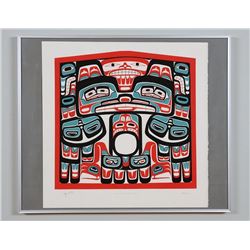 Tony Hunt "Tlingit Raven Dance Screen" Serigraph  25/200 '77  20 1/4"x 24 1/4" Framed  Good Conditio
