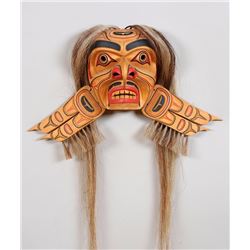 Northwest Coast Hawkman Mask Signed RAP 13" H. 22" W.  Good Condition