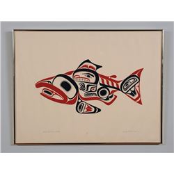 Bill Reid Haida Dog Fish  Skaagi  Serigraph 182/600 '73  20 x 26  Framed  Good Condition