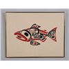 Image 1 : Bill Reid Haida Dog Fish "Skaagi" Serigraph 182/600 '73  20"x 26" Framed  Good Condition