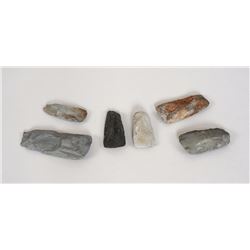 Six Hardstone Adze Heads 3" L. - 5" L.