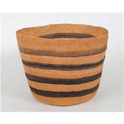 Tlingit Spruce Root Basket with Banded Design 11" D. 8 1/2" H.  Good Condition