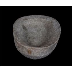 Aleut Stone Oil Lamp From Kodiak Island, AK 9 1/2" W.