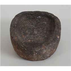 Aleut Stone Oil Lamp From Kodiak Island, AK 7" W.
